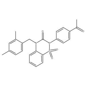 2-(4-acetylphenyl)-4-(2,4-dimethylbenzyl)-2H-1,2,4-benzothiadiazin-3(4H)-one 1,1-dioxide结构式