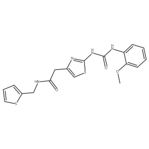 2-(2-(3-(2-methoxyphenyl)ureido)thiazol-4-yl)-N-(thiophen-2-ylmethyl)acetamide结构式