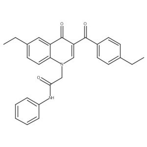 2-(6-ethyl-3-(4-ethylbenzoyl)-4-oxoquinolin-1(4H)-yl)-N-phenylacetamide结构式
