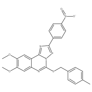8,9-Dimethoxy-5-[(4-methylbenzyl)thio]-2-(4-nitrophenyl)[1,2,4]triazolo[1,5-c]quinazoline Structure