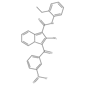 2-amino-N-(2-ethylphenyl)-3-(3-nitrobenzoyl)indolizine-1-carboxamide结构式