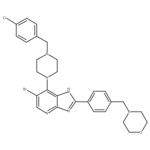 6-Bromo-7-[4-(4-Chlorobenzyl)piperazin-1-Yl]-2-[4-(Morpholin-4-Ylmethyl)phenyl]-3h-Imidazo[4,5-B]pyridine结构式