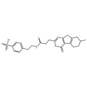 3-{11-methyl-3-oxo-8-thia-4,6-diazatricyclo[7.4.0.0^{2,7}]trideca-1(9),2(7),5-trien-5-yl}-N-[2-(4-sulfamoylphenyl)ethyl]propanamide结构式