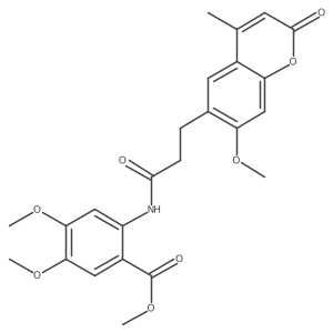 methyl 4,5-dimethoxy-2-{[3-(7-methoxy-4-methyl-2-oxo-2H-chromen-6-yl)propanoyl]amino}benzoate结构式