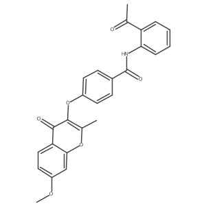 N-(2-acetylphenyl)-4-[(7-methoxy-2-methyl-4-oxo-4H-chromen-3-yl)oxy]benzamide结构式