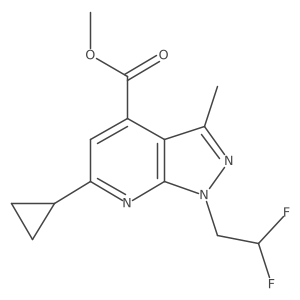 methyl 6-cyclopropyl-1-(2,2-difluoroethyl)-3-methyl-1H-pyrazolo[3,4-b]pyridine-4-carboxylate Structure