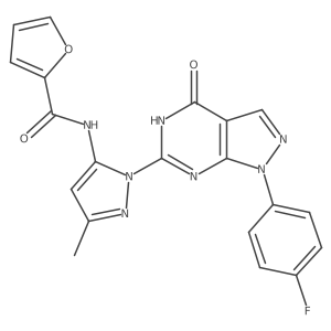N-(1-(1-(4-fluorophenyl)-4-oxo-4,5-dihydro-1H-pyrazolo[3,4-d]pyrimidin-6-yl)-3-methyl-1H-pyrazol-5-yl)furan-2-carboxamide Structure