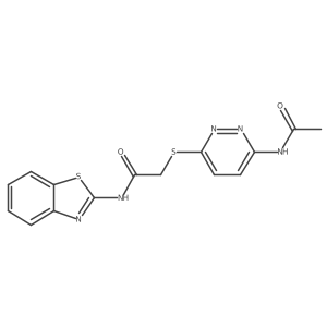 2-((6-acetamidopyridazin-3-yl)thio)-N-(benzo[d]thiazol-2-yl)acetamide Structure