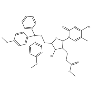 Cytidine, 5 inverted exclamation marka-O-[bis(4-methoxyphenyl)phenylmethyl]-5-methyl-2 inverted exclamation marka-O-[2-(methylamino)-2-oxoethyl]-结构式