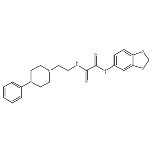 N1-(benzo[d][1,3]dioxol-5-yl)-N2-(2-(4-phenylpiperazin-1-yl)ethyl)oxalamide结构式