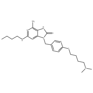 6-amino-2-(butylamino)-9-[[6-[4-(dimethylamino)butoxy]pyridin-3-yl]methyl]-7H-purin-8-one Structure