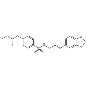 N-(4-(N-(2-(benzo[d][1,3]dioxol-5-yloxy)ethyl)sulfamoyl)phenyl)propionamide结构式