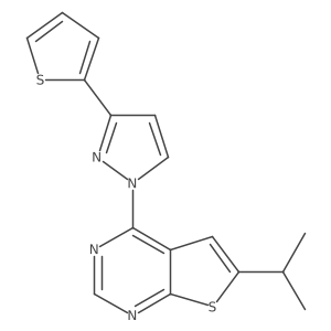 6-(1-Methylethyl)-4-[3-(2-thienyl)-1H-pyrazol-1-yl]thieno[2,3-d]pyrimidine Structure