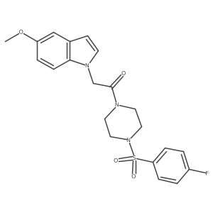 COc1ccc2c(ccn2CC(=O)N2CCN(S(=O)(=O)c3ccc(F)cc3)CC2)c1结构式