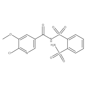 6-chloro-5-methoxy-N-(2-sulfamoylphenylsulfonyl)nicotinamide结构式