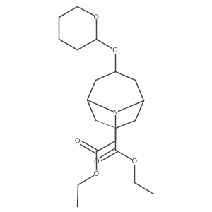 Ethyl 3-(ethoxycarbonyl)-7-[(tetrahydro-2H-pyran-2-yl)oxy]-9-azabicyclo[3.3.1]nonane-9-acetate结构式
