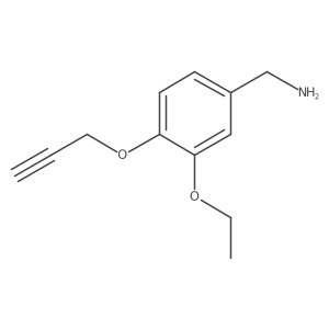 (3-Ethoxy-4-(prop-2-yn-1-yloxy)phenyl)methanamine结构式