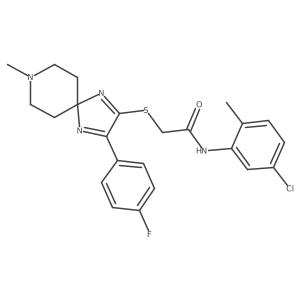 N-(5-Chloro-2-methylphenyl)-2-{[3-(4-fluorophenyl)-8-methyl-1,4,8-triazaspiro[4.5]deca-1,3-dien-2-YL]sulfanyl}acetamide Structure