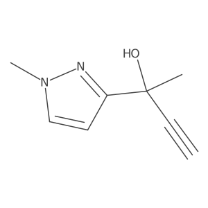 2-(1-methyl-1H-pyrazol-3-yl)but-3-yn-2-ol结构式