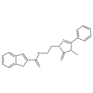 N-(2-(4-methyl-5-oxo-3-phenyl-4,5-dihydro-1H-1,2,4-triazol-1-yl)ethyl)benzofuran-2-carboxamide结构式