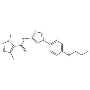 1,4-dimethyl-N-(4-(4-propoxyphenyl)thiazol-2-yl)-1H-pyrazole-5-carboxamide Structure