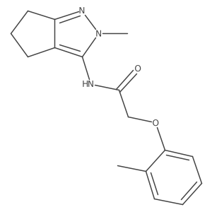 N-(2-methyl-2,4,5,6-tetrahydrocyclopenta[c]pyrazol-3-yl)-2-(o-tolyloxy)acetamide Structure