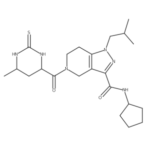 N-cyclopentyl-1-(2-methylpropyl)-5-[(4S,6R)-6-methyl-2-sulfanylidene-1,3-diazinane-4-carbonyl]-6,7-dihydro-4H-pyrazolo[4,3-c]pyridine-3-carboxamide Structure