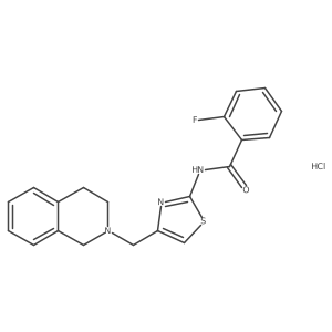 N-(4-((3,4-dihydroisoquinolin-2(1H)-yl)methyl)thiazol-2-yl)-2-fluorobenzamide hydrochloride Structure