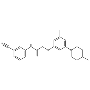 N-(3-cyanophenyl)-2-{[6-methyl-2-(4-methylpiperidin-1-yl)pyrimidin-4-yl]oxy}acetamide Structure
