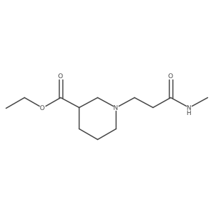 Ethyl 1-(3-(methylamino)-3-oxopropyl)piperidine-3-carboxylate结构式