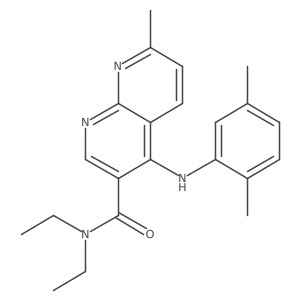 4-[(2,5-dimethylphenyl)amino]-N,N-diethyl-7-methyl-1,8-naphthyridine-3-carboxamide结构式