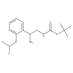 tert-butyl N-{2-amino-2-[2-(difluoromethoxy)phenyl]ethyl}carbamate Structure