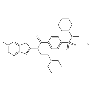 4-(N-cyclohexyl-N-methylsulfamoyl)-N-(2-(diethylamino)ethyl)-N-(6-methylbenzo[d]thiazol-2-yl)benzamide hydrochloride Structure