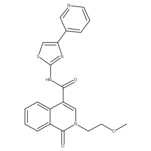 2-(2-methoxyethyl)-1-oxo-N-[4-(pyridin-3-yl)-1,3-thiazol-2-yl]-1,2-dihydroisoquinoline-4-carboxamide结构式