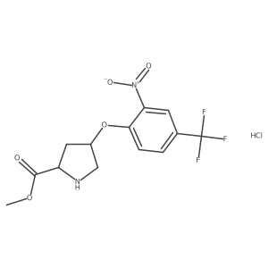 Methyl (2S,4S)-4-[2-nitro-4-(trifluoromethyl)-phenoxy]-2-pyrrolidinecarboxylate hydrochloride结构式