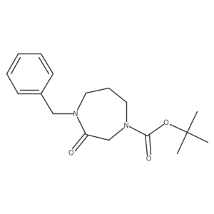 Tert-butyl 4-benzyl-3-oxo-1,4-diazepane-1-carboxylate结构式