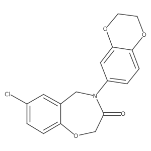 7-chloro-4-(2,3-dihydro-1,4-benzodioxin-6-yl)-4,5-dihydro-1,4-benzoxazepin-3(2H)-one Structure