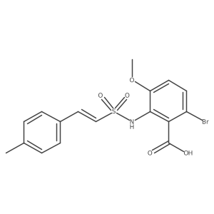 6-Bromo-3-methoxy-2-[[(E)-2-(4-methylphenyl)ethenyl]sulfonylamino]benzoic acid Structure