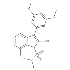 1-[(difluoromethyl)sulfonyl]-3-(4,6-dimethoxy-1,3,5-triazin-2-yl)-7-fluoro-1H-indol-2-ol Structure