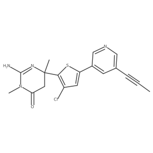 (2z,6s)-6-{3-Chloro-5-[5-(Prop-1-Yn-1-Yl)pyridin-3-Yl]thiophen-2-Yl}-2-Imino-3,6-Dimethyltetrahydropyrimidin-4(1h)-One Structure