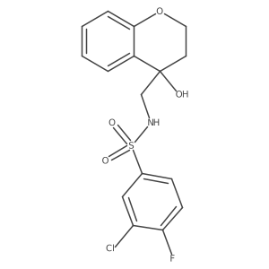 3-chloro-4-fluoro-N-((4-hydroxychroman-4-yl)methyl)benzenesulfonamide Structure