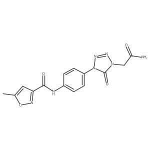 N-(4-(4-(2-amino-2-oxoethyl)-5-oxo-4,5-dihydro-1H-tetrazol-1-yl)phenyl)-5-methylisoxazole-3-carboxamide结构式