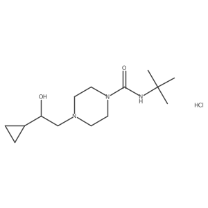 N-(tert-butyl)-4-(2-cyclopropyl-2-hydroxyethyl)piperazine-1-carboxamide hydrochloride Structure