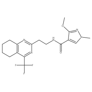 3-methoxy-1-methyl-N-{2-[4-(trifluoromethyl)-5,6,7,8-tetrahydroquinazolin-2-yl]ethyl}-1H-pyrazole-4-carboxamide Structure