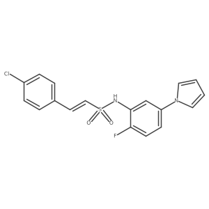 (E)-2-(4-Chlorophenyl)-N-(2-fluoro-5-pyrrol-1-ylphenyl)ethenesulfonamide Structure