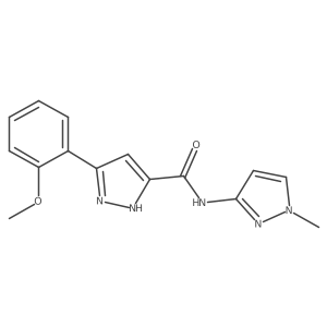 5-(2-methoxyphenyl)-N-(1-methyl-1H-pyrazol-3-yl)-1H-pyrazole-3-carboxamide结构式