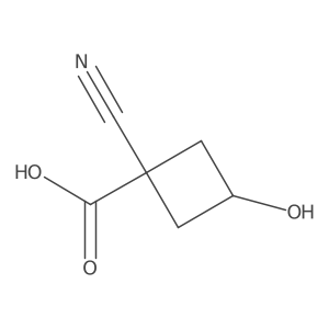 1-Cyano-3-hydroxycyclobutane-1-carboxylic acid Structure