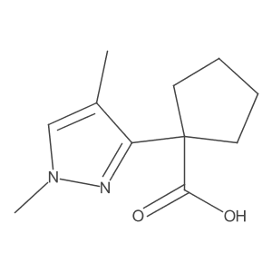 1-(1,4-dimethyl-1H-pyrazol-3-yl)cyclopentane-1-carboxylic acid Structure