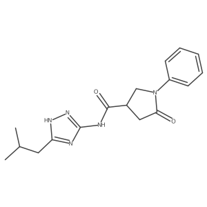 N-[3-(2-methylpropyl)-1H-1,2,4-triazol-5-yl]-5-oxo-1-phenylpyrrolidine-3-carboxamide Structure