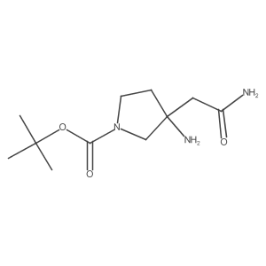 tert-Butyl 3-amino-3-(carbamoylmethyl)pyrrolidine-1-carboxylate Structure